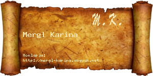 Mergl Karina névjegykártya